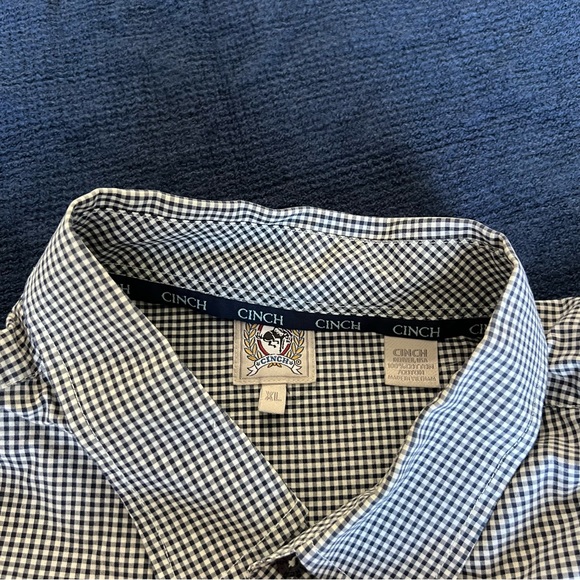 Cinch Black and White Mini Plaid Long Sleeve Button Down - Picture 3 of 8